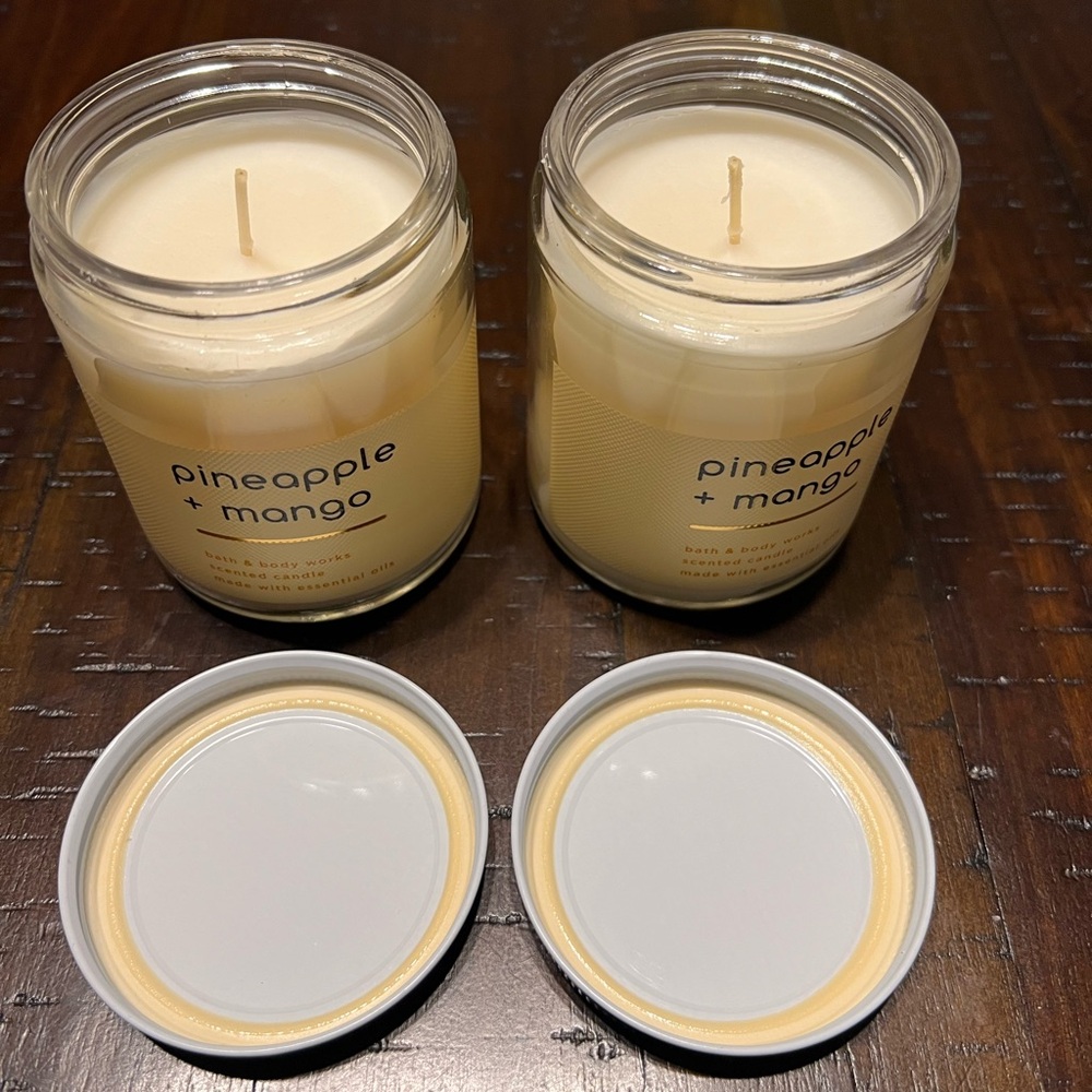 Bath and Body Works Pineapple & Mango Single Wick Candles Set of 2 - Picture 2 of 6
